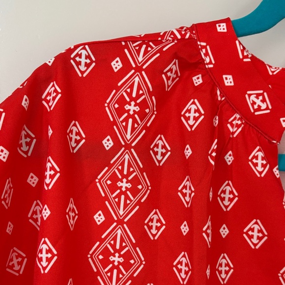 Red Patterned Women's Top - Picture 6 of 9